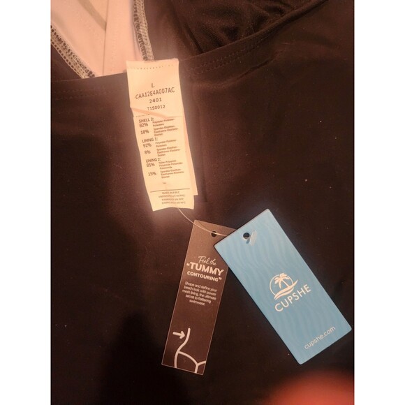 *NWT* Cupshe One-Piece Tummy Control Contouring Halter Bathing Suit- Size L - Picture 13 of 14